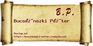 Bucsánszki Péter névjegykártya
