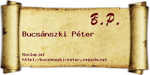 Bucsánszki Péter névjegykártya