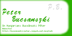 peter bucsanszki business card