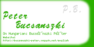 peter bucsanszki business card